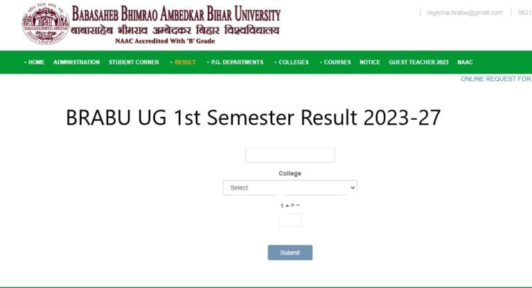 BRABU UG 1st Semester Result 2023-27