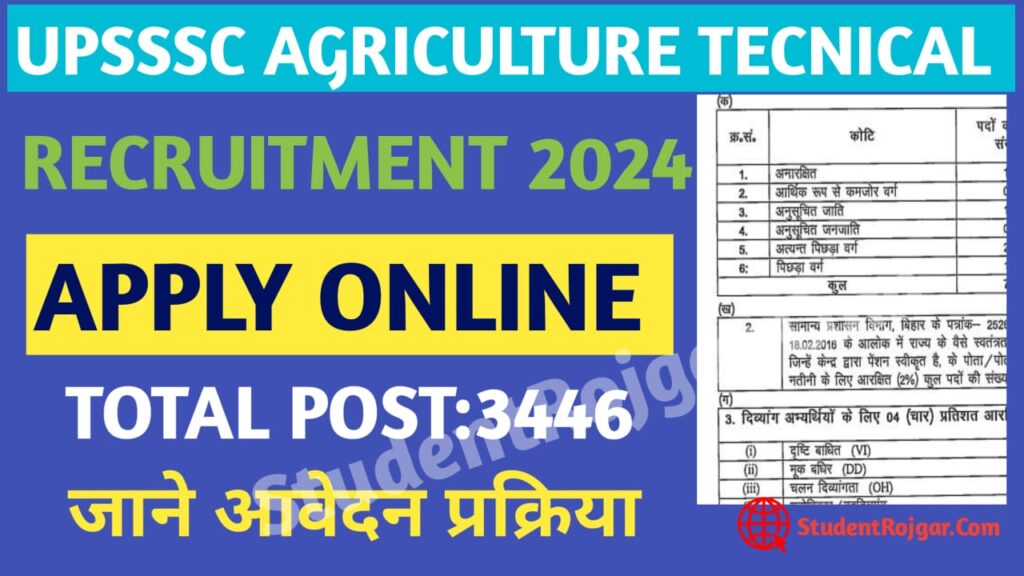 UPSSC Agriculture Technical Assitance Vacancy 2024