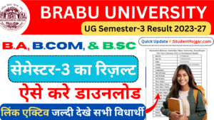 BRABU Semester 3 Result 2023-27