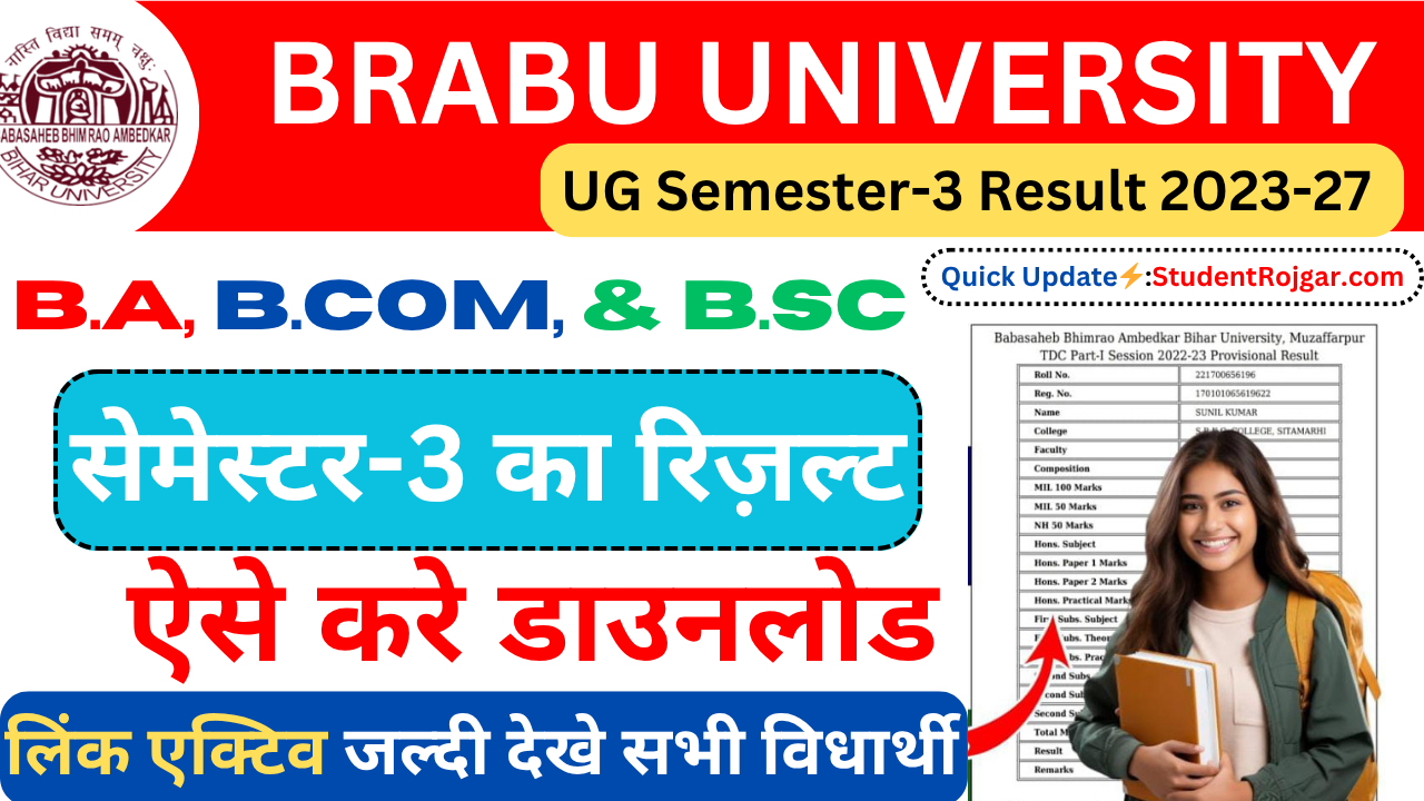 BRABU Semester 3 Result 2023-27