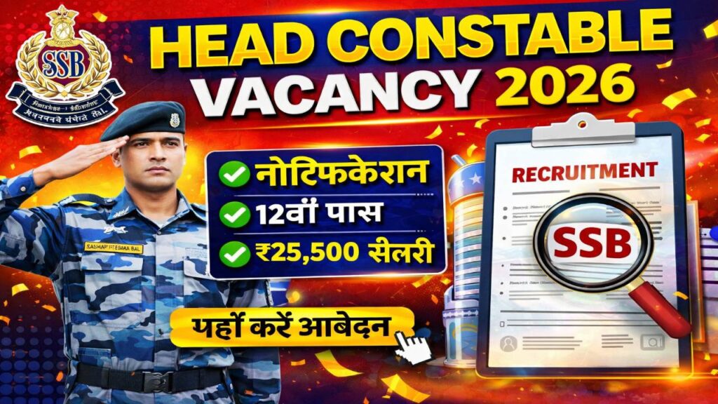 SSB Head Constable Vacancy 2026