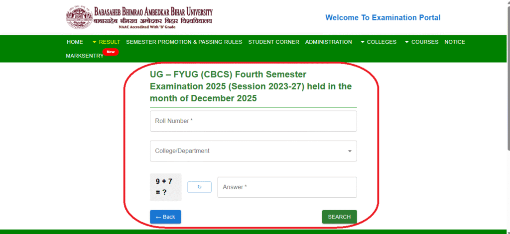 Brabu Result 2023-27 Semester 4