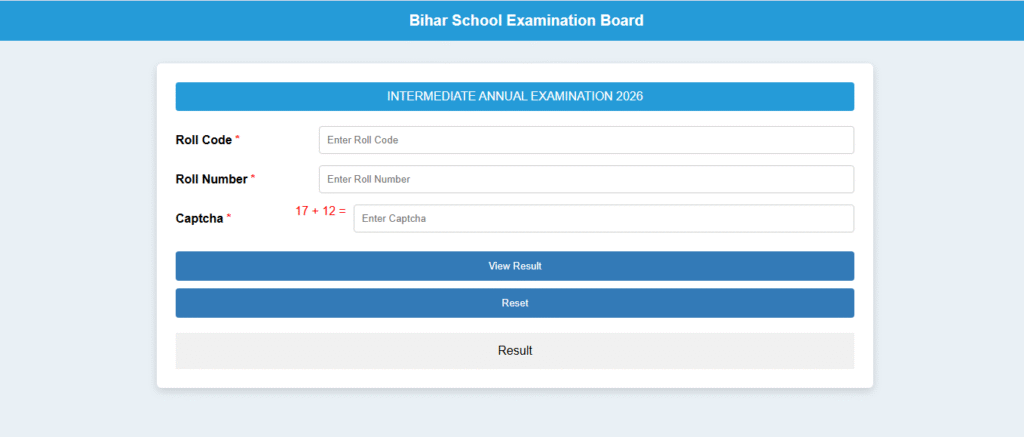 Bihar Board Inter Result 2026