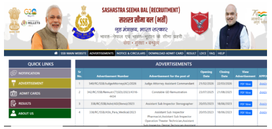 SSB Paramedical Staff Vacancy 2026